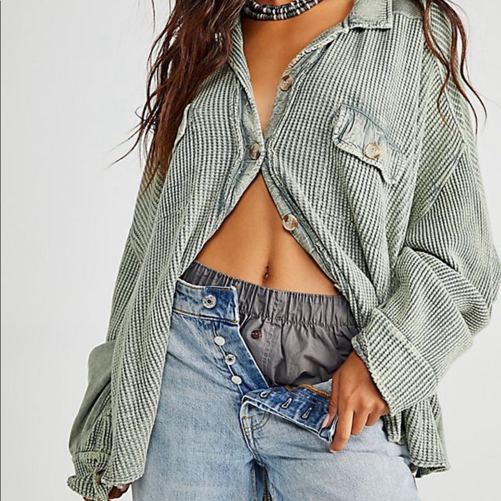 Free People Scout Shacket - RARE Color Forrest - NWOT-XS
